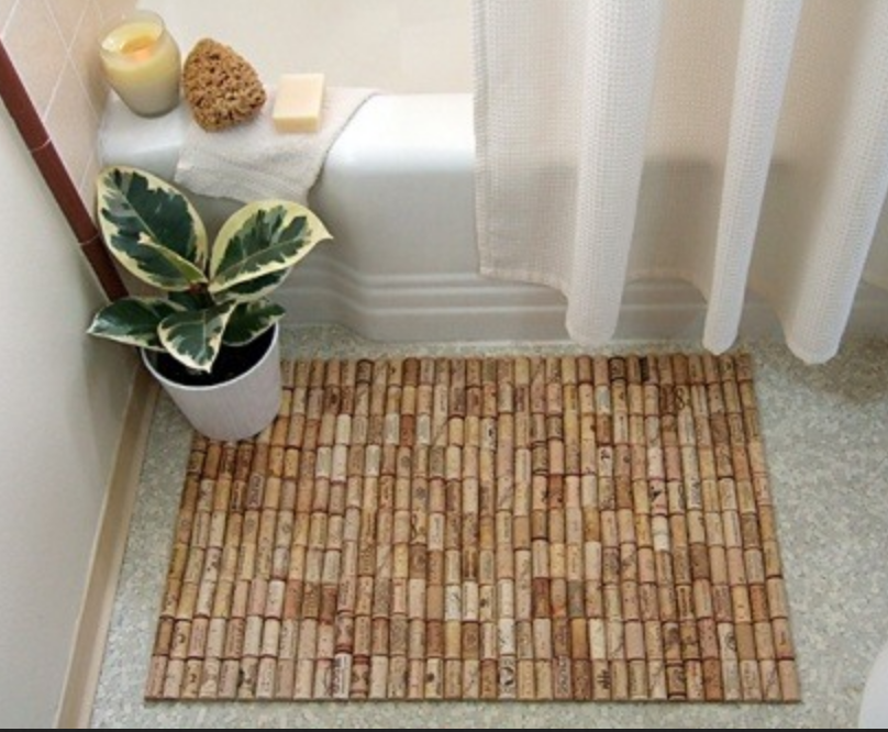 alfombra baño corchos vino
